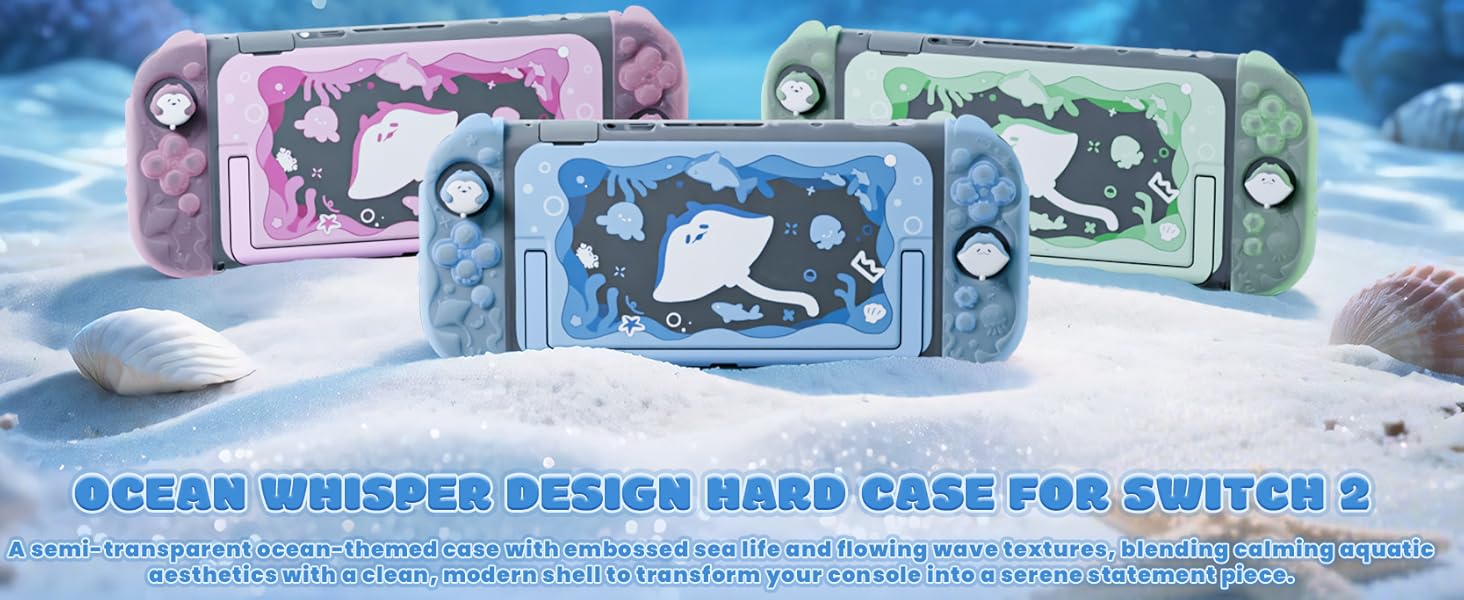 playvital Protective Case for Nintendo Switch 2, Kawaii Ocean Whisper Series