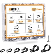 mankk 222 Pcs Nylon Plastic R-Type Cable Clips 6 Sizes (3/16'' 1/4'' 3/8'' 1/2'' 3/4'' 1'') Wire ...