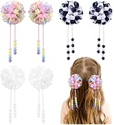 OAOLEER 6PCS Hair Bows for Girls, Flower Hair Accessories for Girls Grosgrain Ribbon Bows With Al...
