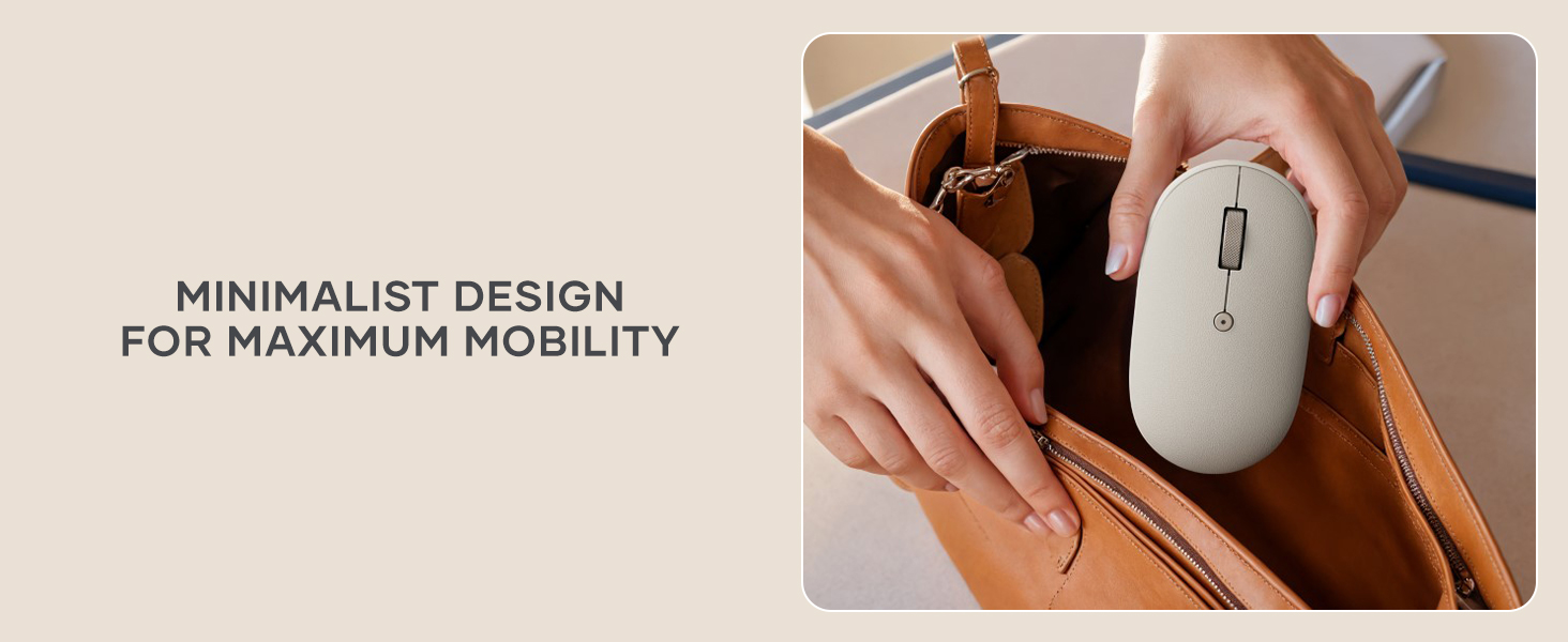 Satechi Compact OntheGo Bluetooth Mouse with USB C Rechargeable Battery, Connect up 3 Devices