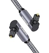 90 Degree Optical Audio Cable SOUNDFAM Double Right Angle Optical Cable 360 Degree Free-Rotating ...