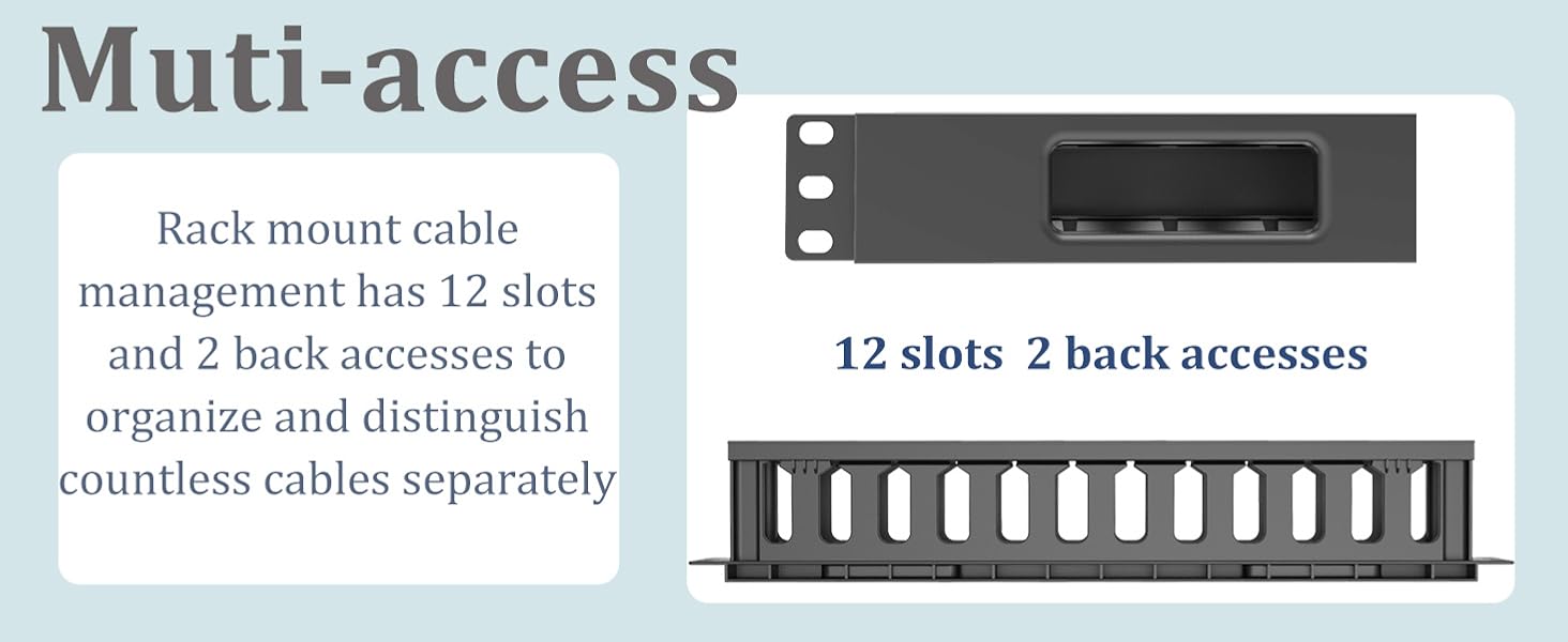 1U 19 inches plastic cable manager with cover