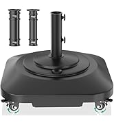 Umbrella Base with Wheels, Umbrella Stand Base Heavy Duty 100lb Windproof, Fillable Umbrella Base...