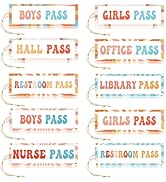 10PCS Hippie Hall Pass Magnetic Retro Groovy Classroom Passes Waterproof Reusable Pass Unbreakabl...