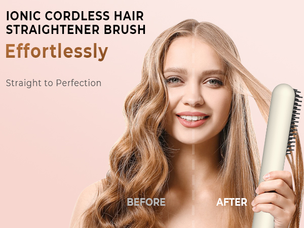 Cordless Hair Straightener Brush