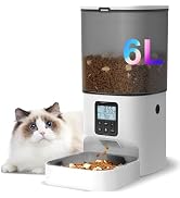 Automatic Cat Feeder, 6L Cat Food Dispenser with 10s Voice Recorder, Pet Feeder up to 8 Meals per...