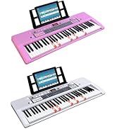 Funtaki 61 Key Electric Piano Keyboard with Lighted Keys, Digital Portable Synthesizer Keyboards ...
