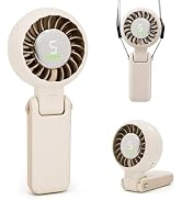 WIXBOSHU Portable Handheld Fan Foldable Personal Fans, 5 Gear Wind, 4000mAh Rechargeable Battery ...