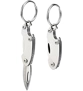 2-Pack Olive-Shaped Stainless Steel Folding Knives – Compact, Multi-Functional EDC Tool with Bott...