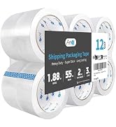 Art3d 12 Rolls Carton Sealing Tape Heavy Duty, 1.88" x 55 yds, 2 mil Thick