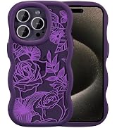XIZYO for iPhone 14 Pro Max Case, Cute Wavy Floral Flower Rose Aesthetic, Curly Wave Frame Women ...