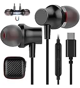 USB C Headphone,COOYA USB Type C Earphones Wired Earbuds Magnetic Bass Noise Canceling in-Ear Hea...