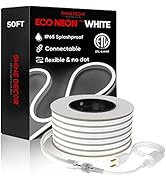 Shine Decor LED Neon Rope Lights Outdoor 50FT Cold-Resist, ETL-Listed Connectable Flexible Neon S...