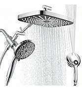 BatheCo Rain Shower Head with Handheld Spray Combo,10-Spray Mode High Pressure Rain Shower Head w...