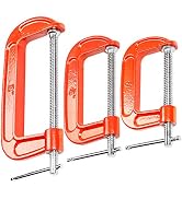 MAXPOWER 3 Piece C Clamp Set. 3-Inch C Clamp, 4-Inch C Clamp, 6-Inch C Clamp
