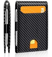 XZVXZV Slim Wallet for Men,Money Clip Minimalist Card Wallet RFID Blocking Front Pocket Bifold Me...