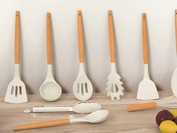 silicone cooking utensils cream white 3