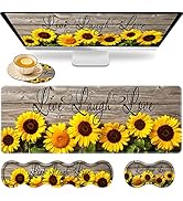 Gaming Mouse Pad Set, Large Gaming Mouse Pad+Keyboard Wrist Rest+Mouse Wrist Rest+Coaster, Easy T...