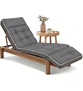 MAGIC ELEPHANT Chaise Lounge Cushion Outdoor, Memory Foam Replacement Patio Pool Lounge Chair Cus...