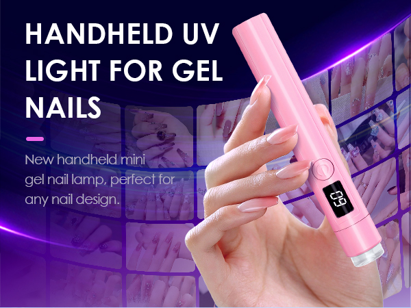 Pink Mini UV Light for Gel Nails, Handheld LED Nail Lamp