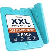 Kona XXL Ice Packs for Coolers – 2 lb Reusable Slim Freezer Packs, Long-Lasting Dry Ice Alternati...