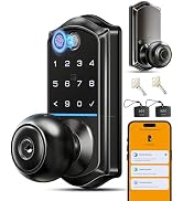 Veise VE018 Smart Knob Handle Lock - Fingerprint, App Control, Keyless Entry for Front Door and B...