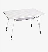 PORTAL Camping Table Portable Foldable with Adjustable Legs, Aluminum Folding Table Roll Up Table...