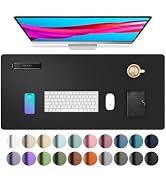 Aothia Leather Desk Pad Protector, Mouse Pad, Office Desk Mat, Non-Slip PU Leather Desk Blotter, ...