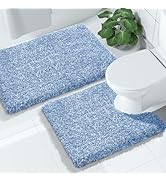 Yimobra Fluffy Bathroom Rugs Sets 2 Piece, Shaggy Toilet Rug U Shaped, Soft Comfortable Non Slip ...