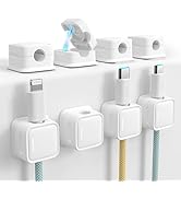 Cord Organizer Holder, 8 Pack Magnetic Desk Cable Clips Management, Hide Phone Charging Cable Kee...