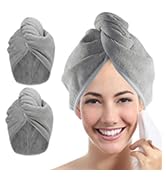 Microfiber Hair Towel Wrap for Women, 2 Pack 10 inch X 26inch