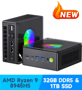 gaming pc mini computer desktop amd ryzen 9 8945hs oculink dual usb4 32gb ddr5 ram 1tb ssd