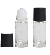BWESOO 2Pcs Black Clear 30ML Empty Glass Essential Oil Roller Bottles Vials Containers Refillable...