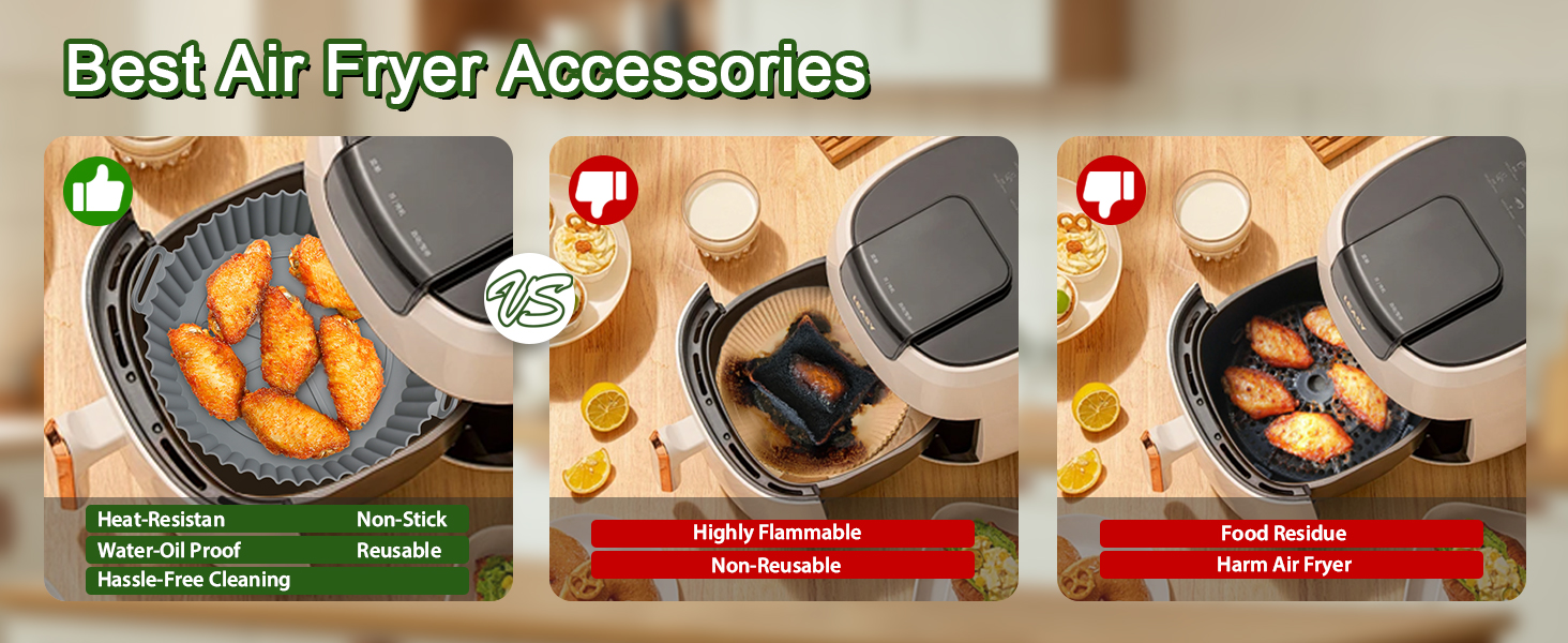 silicone air fryer liners