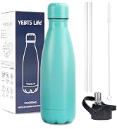 Insulated Water Bottle,12oz Stainless Steel Water Bottles with straw lid,Metal Sports Thermos Wat...