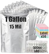 30pcs 1 Gallon Mylar Bags for Food Storage (15 Mil Extra Thick 7.5 Mil Each Side) with Oxygen Abs...