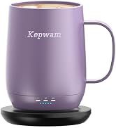 Kepwam Self Heating Coffee Mug T2, 16oz Smart Heated Coffee Mug, 150 Min Battery Life - Hot up to...