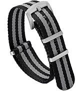 watchdives Nylon Watch Band 18mm 20mm 22mm Multicolor Replacement Watch Straps for Men Women (Bla...