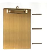 Banjiang Stainless Steel Magnetic Clipboards,Gold Clipboard with Pen Holder,Metal Clip Board with...