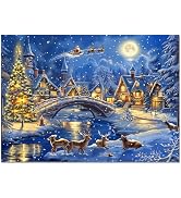 Christmas Puzzle 500 Pieces for Adults & Kids - Winter Town Snow Scene - Family Party Holiday Jig...