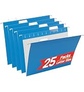 VZCPYTPM 25 Pack Hanging File Folders Letter Size,Blue Reliable Hanging Folders for Filing Cabine...