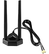 Eightwood Dual Band WiFi Antenna 2.4GHz 5GHz RP-SMA WiFi Antennae with 6.5ft Extension Cable for ...