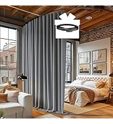 RoomDarkning Room Divider Curtains with Ceiling Track, 95% Blackout Heavy Track Ceiling Curtains ...