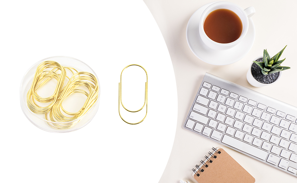 large paper clips gold