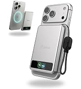 SolidSafe 5K Magnetic Power Bank, Silver, Qi2 Certified 15W Wireless Charger, LCD Display, Ultra-...