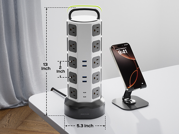 super wide outlets power strip with usb ports