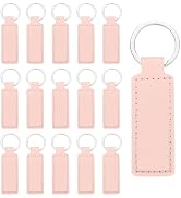 MECCANIXITY Leather Keychain Blanks Bulk Rectangle Laser Engraving Keychain Leather Key Fob Kit w...