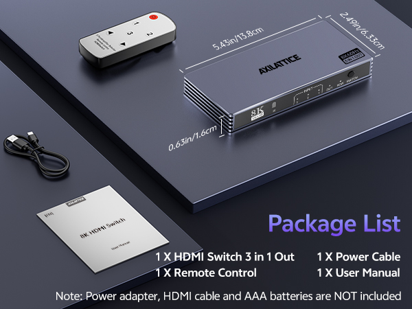 HDMI Switch 3 in 1 Out with Remote