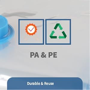 Made of PA&PE materials, which are sturdy and durable, and can be reused