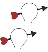 SelHeng 2Pcs sBlack Funny Love Heart for Arrow Headband Valentines Day Elastic Hair Hoop Hair Acc...
